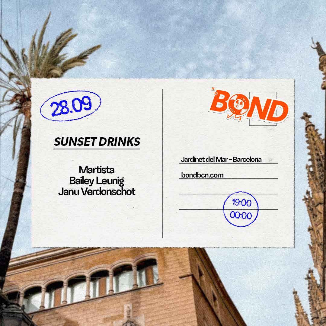 Bond sunset drinks invitation in Barcelona